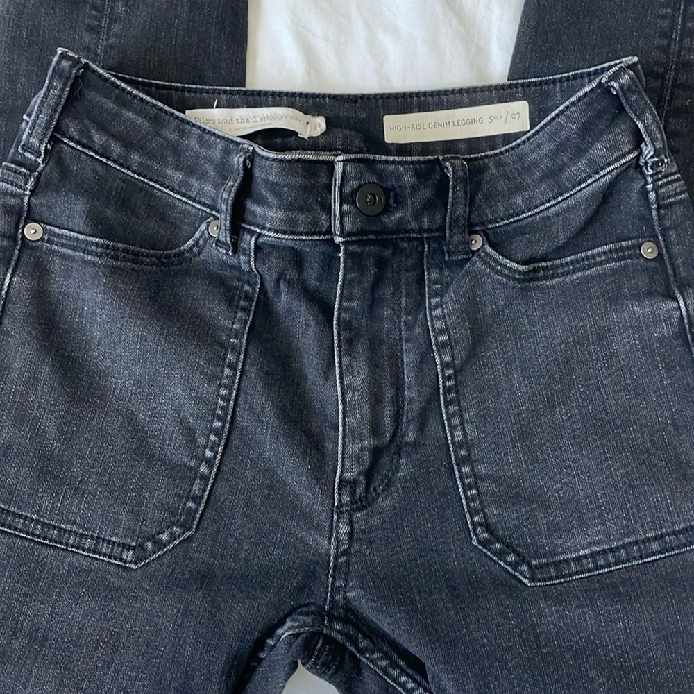 Free People high rise denim leggings size 27 black